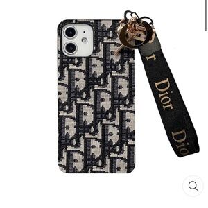 C.D. iPhone 15 Plus Case Blue with Black strap great quality.